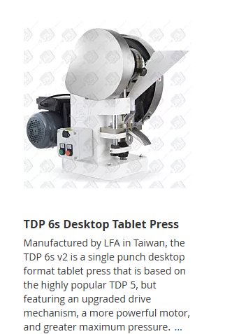 TDP 6s Desktop Tablet Press — single punch desktop format pill press