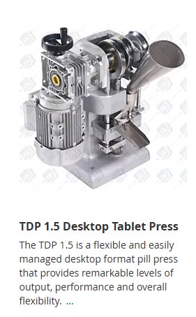 TDP 1.5 Desktop Tablet Press — flexible desktop pill press